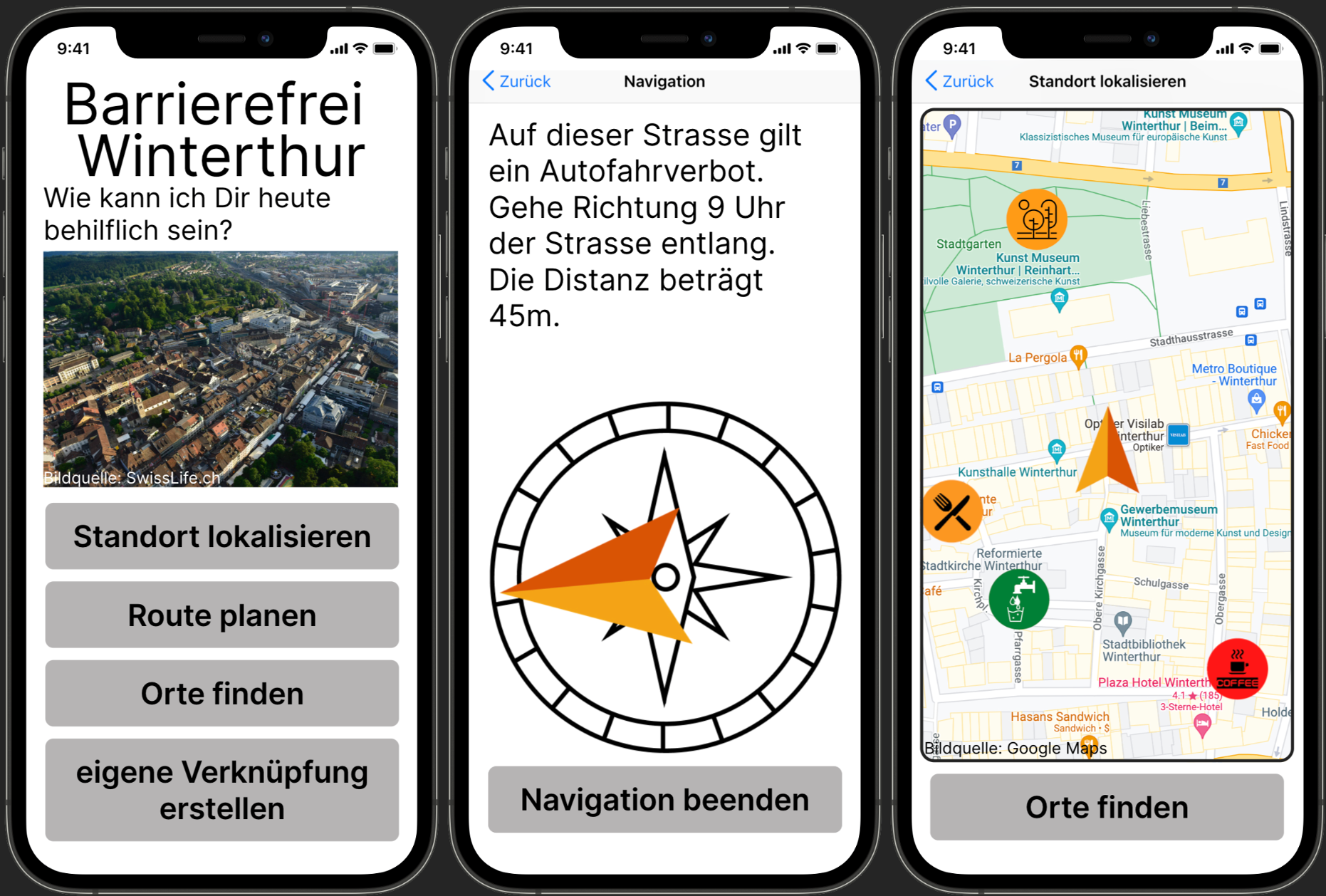 Barrierefrei Winterthur - Ein Bewegungsassistent für die Stadt Winterthur