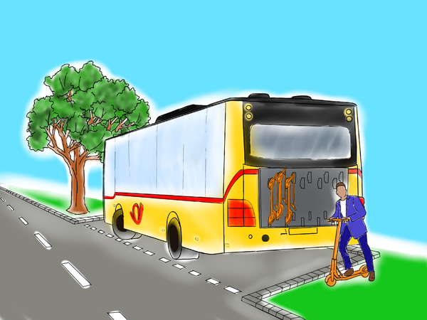 Mit E-Scooter weiter: Angebot zur Weiterfahrt ab Haltestelle